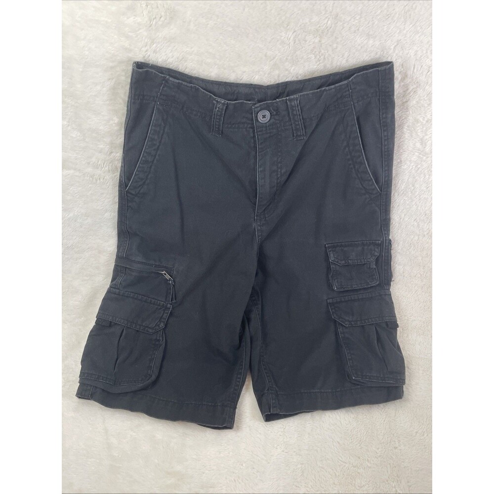 Faded Glory Men's Cargo Shorts, Black Size 30, Inseam 11 1/2", Rise 12"